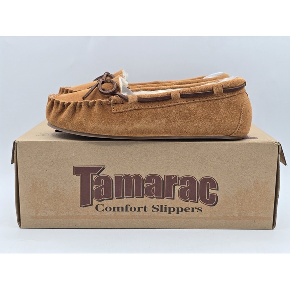 Tamarac Camper Tan Cowhide Women's Sz 6 M Moccasin Comfort Slippers Shoes - Picture 10 of 14